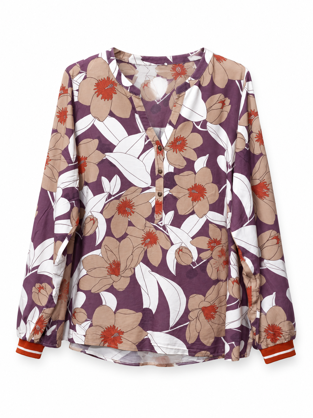 Plum Floral Print Shirt by Poshiza, view 3