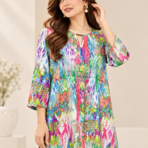 Rainbow Brushstroke Print Top by Poshiza, view 1
