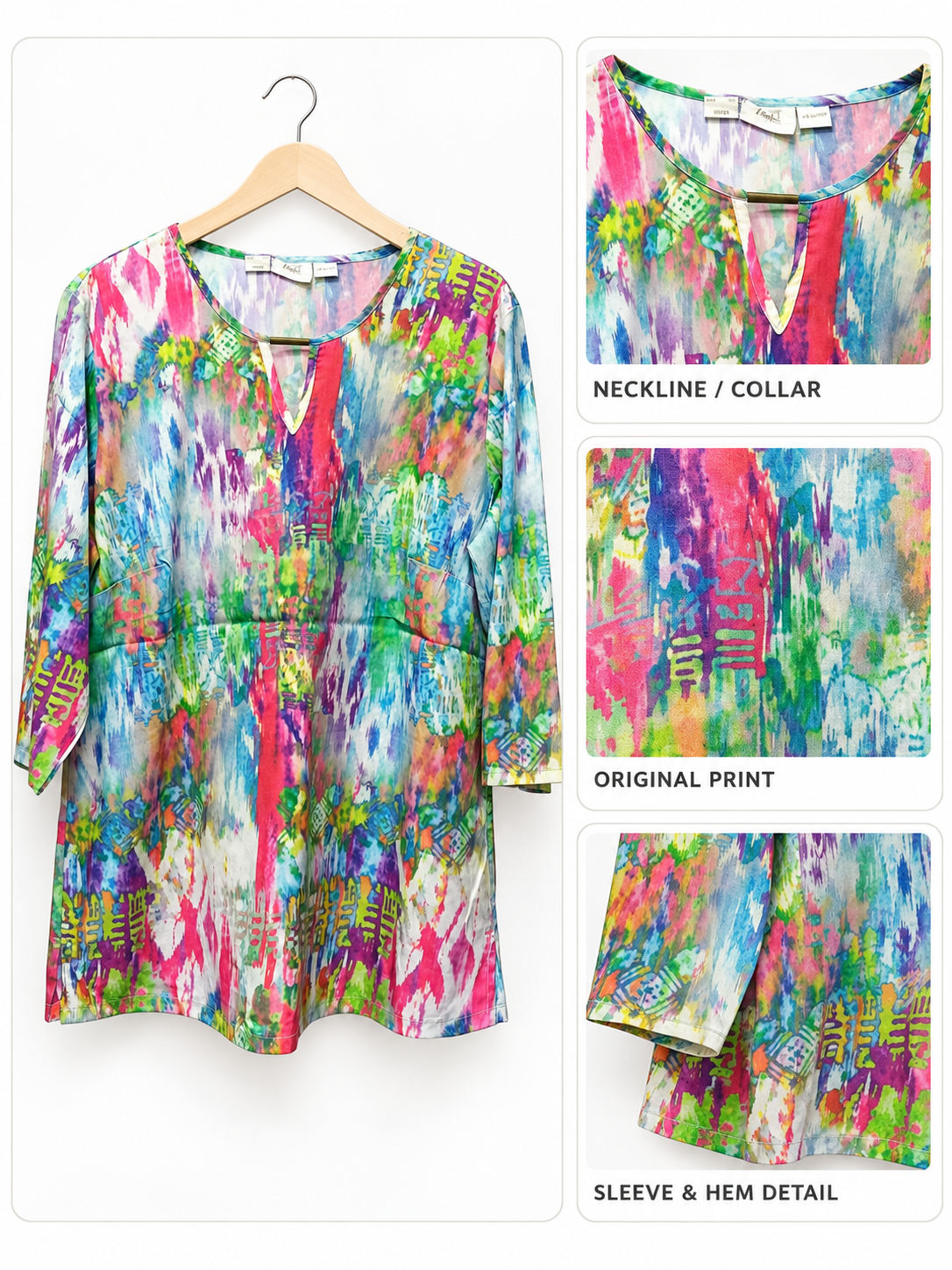 Rainbow Brushstroke Print Top by Poshiza, view 3
