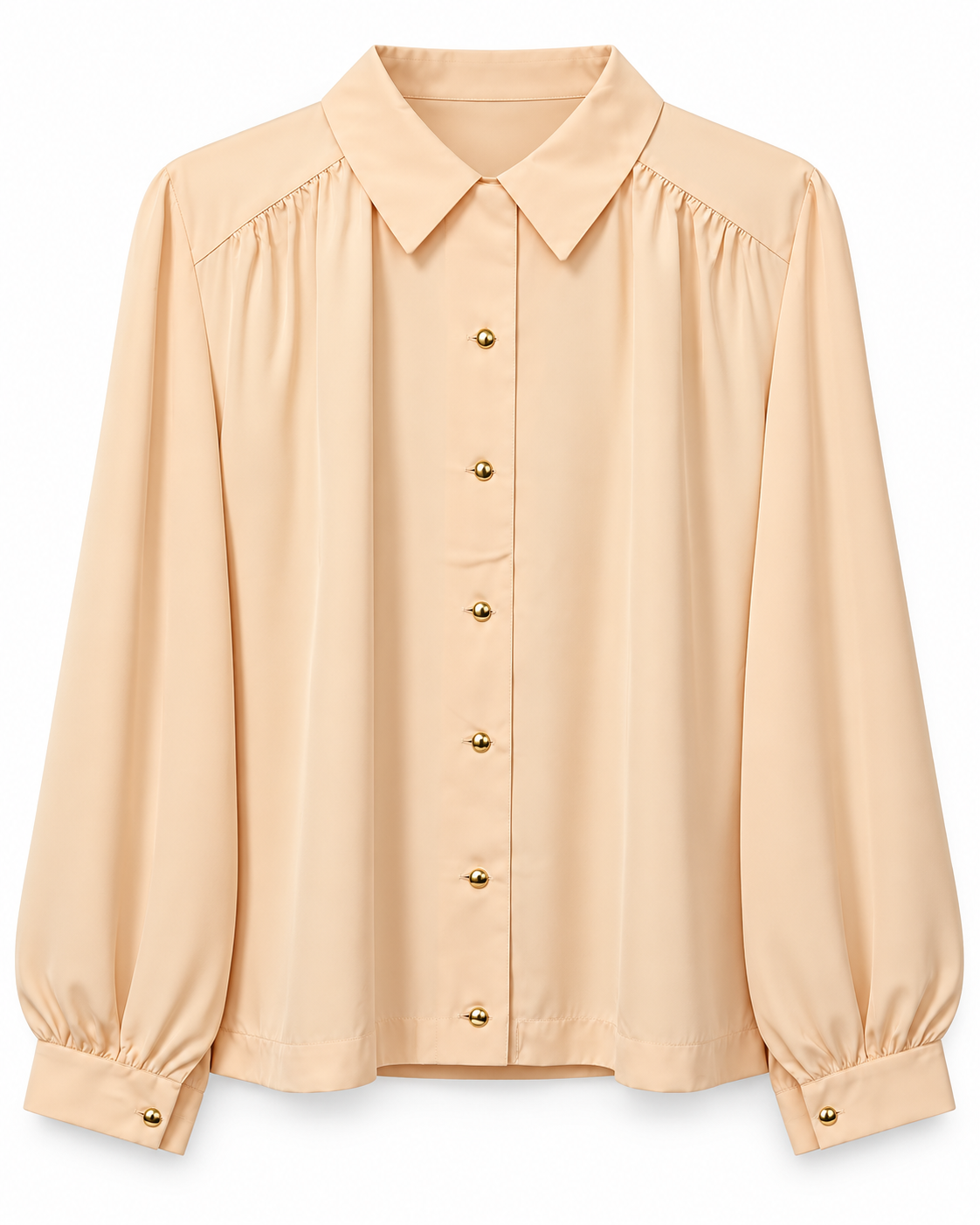 Peach Button Down Shirt by Poshiza, view 2