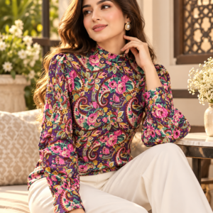 Paisley Bloom Print Shirt by Poshiza, view 1