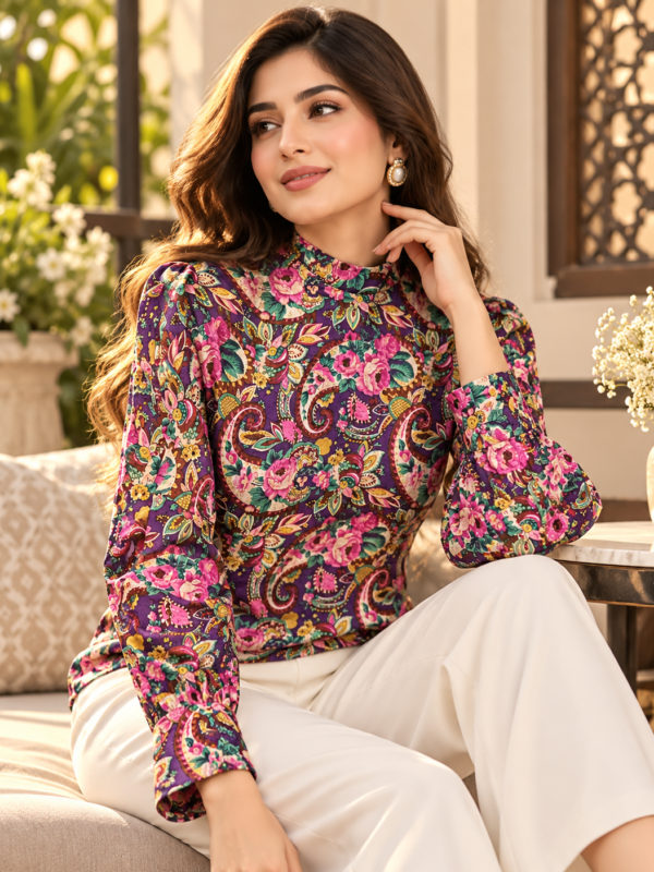 Paisley Bloom Print Shirt by Poshiza, view 1