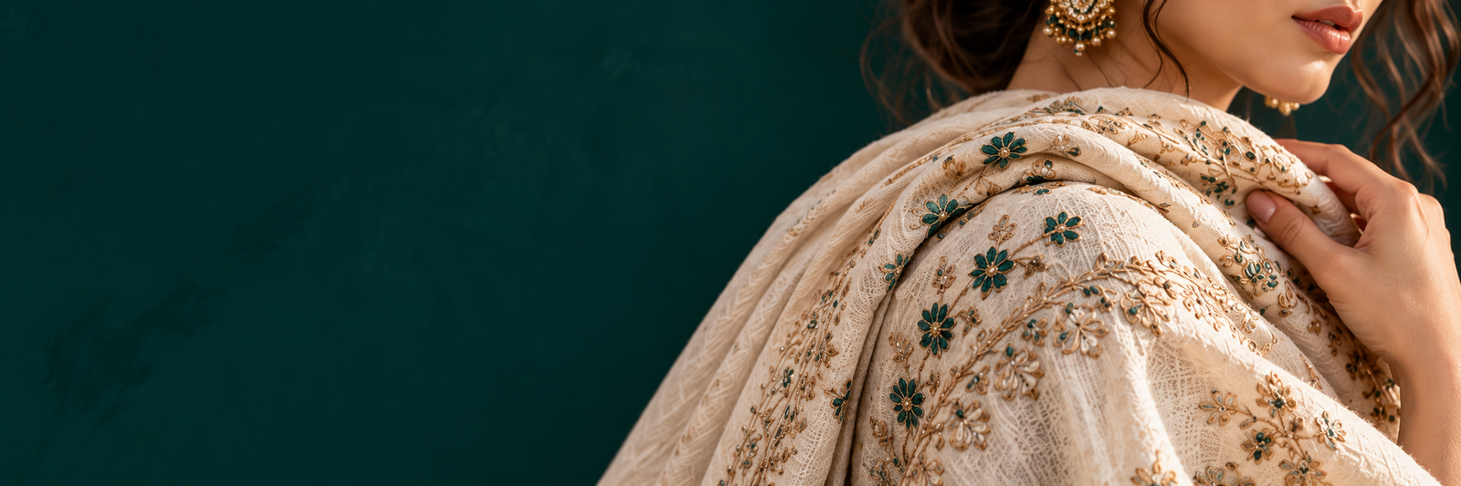 Close view of a Poshiza shawl