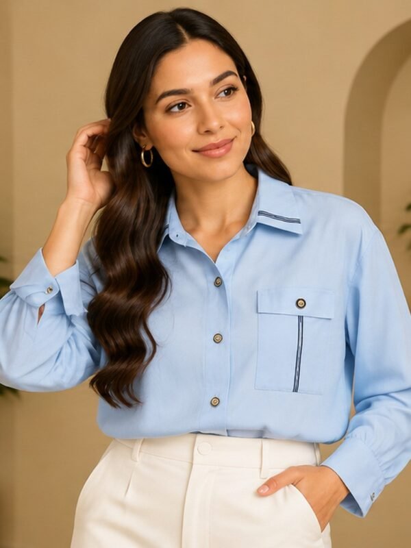 Light Blue Pocket Shirt by Poshiza, view 1